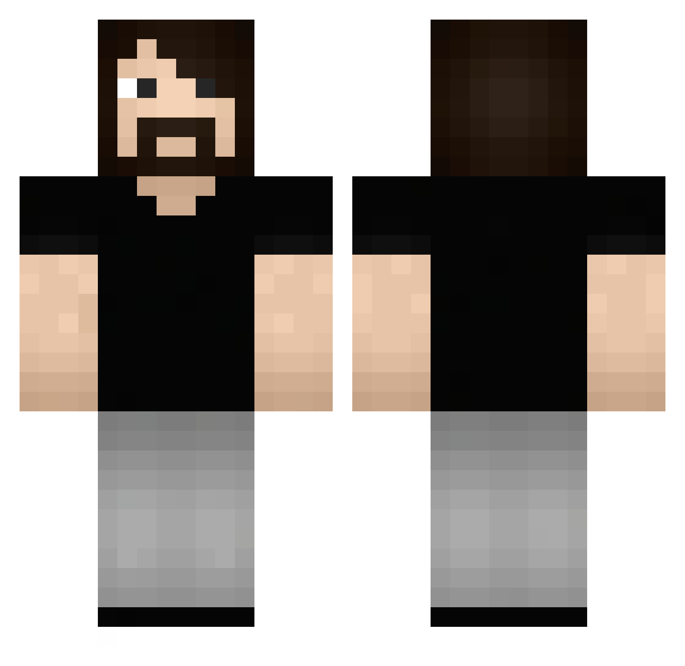 Dcarlos336 Minecraft skin, front and back view