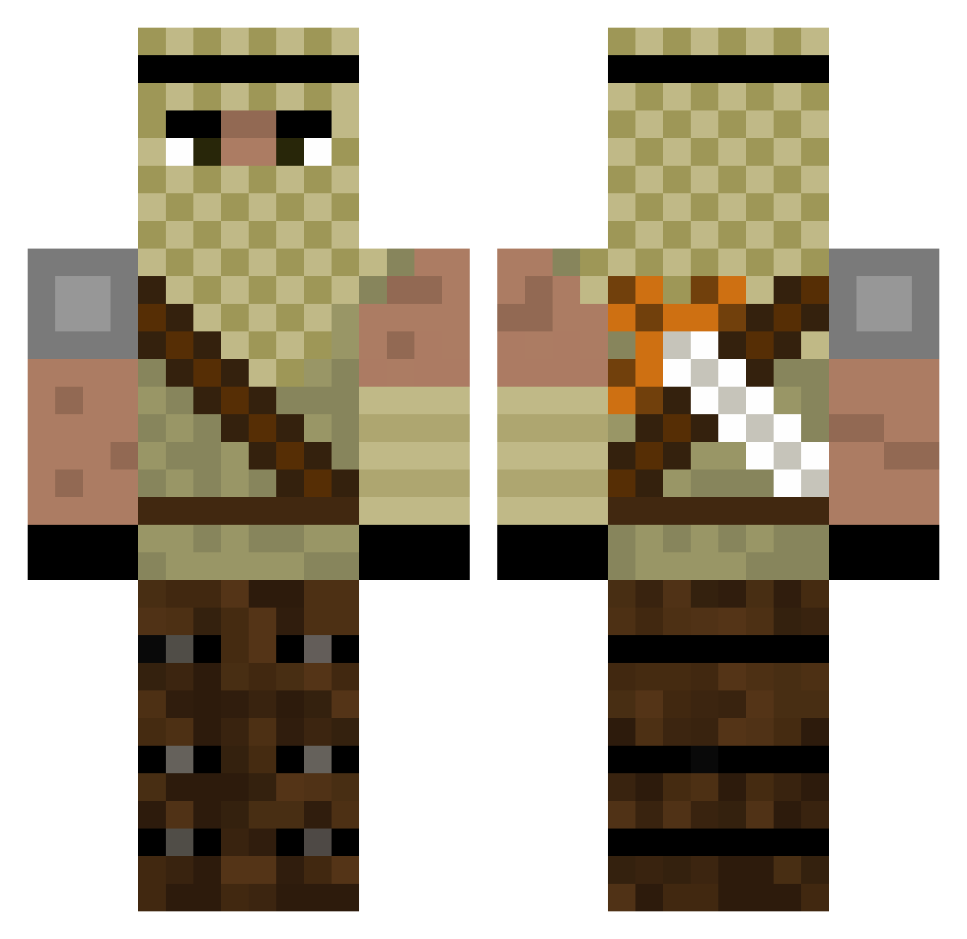 GABREO420 Minecraft skin, front and back view