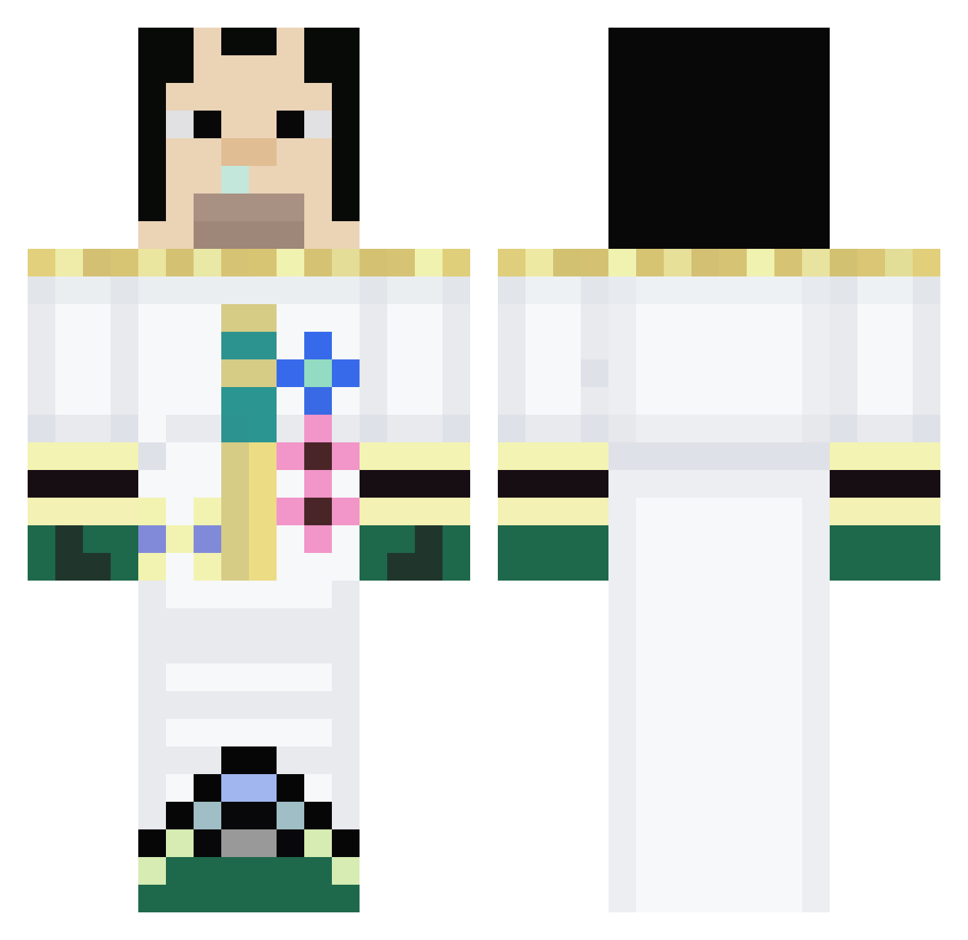 darlober Minecraft skin, front and back view