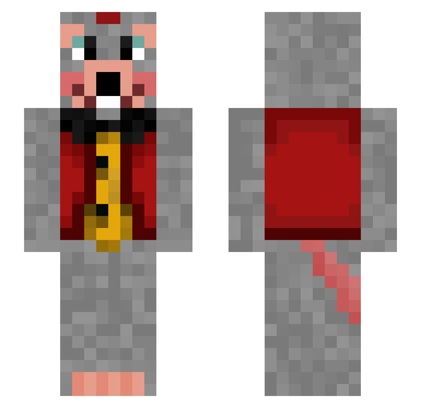 1kattt Minecraft skin, front and back view