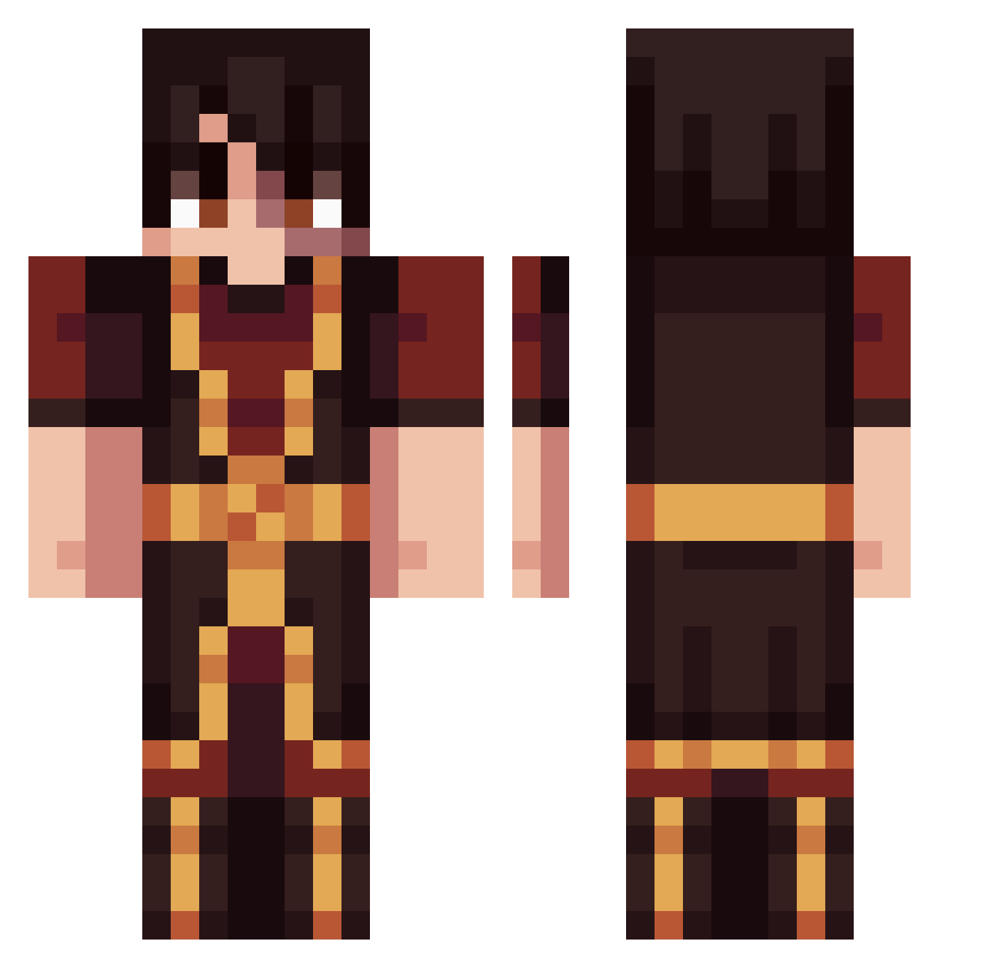 zcuo Minecraft skin, front and back view