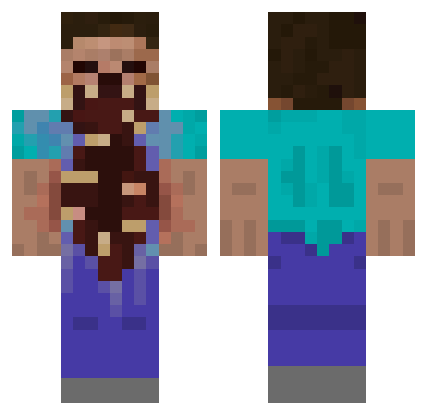 swaggay420 Minecraft skin, front and back view