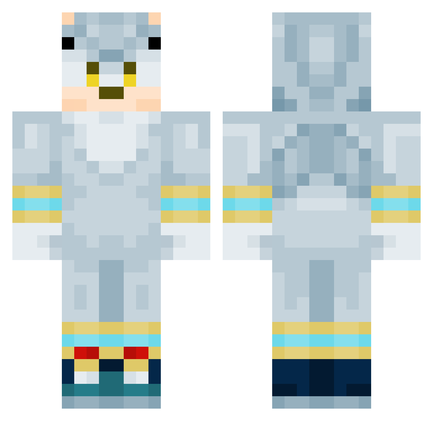 Ciadelta16 Minecraft skin, front and back view