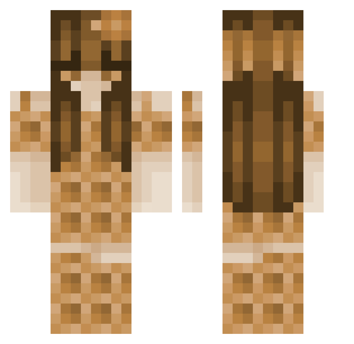Pancake20143370 Minecraft skin, front and back view
