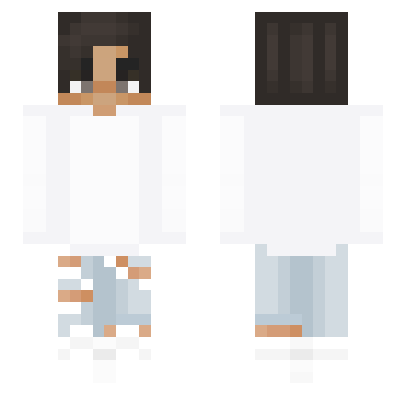 WarcraftLogs Minecraft skin, front and back view