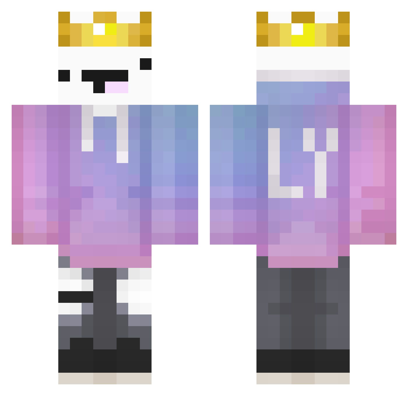GATTEOK Minecraft skin, front and back view