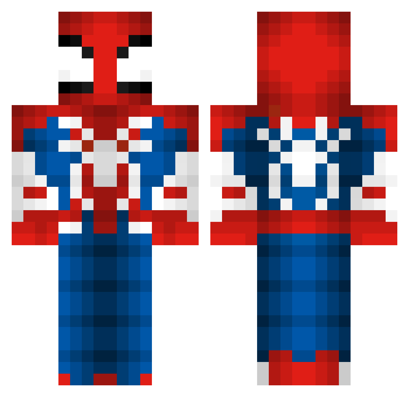 CaptainRellitos Minecraft skin, front and back view