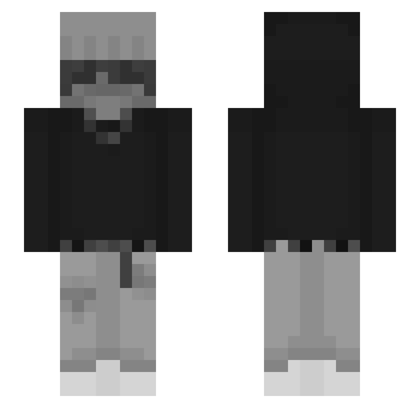 Zxroooo Minecraft skin, front and back view