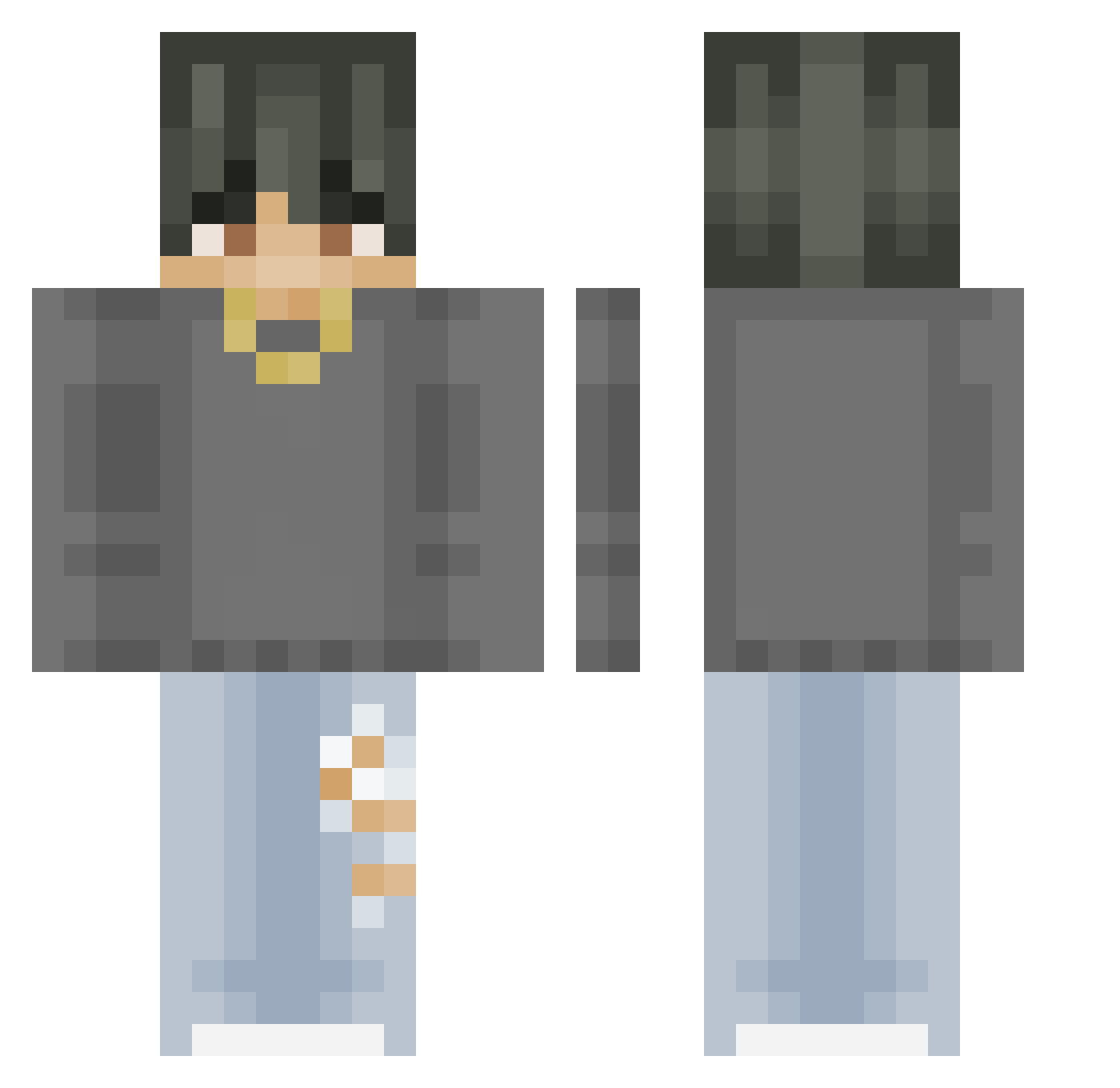 BuZzDz Minecraft skin, front and back view