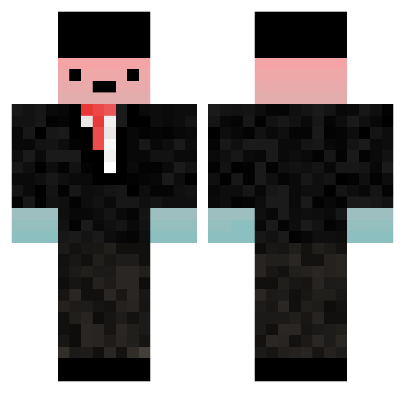 Shweenn Minecraft skin, front and back view