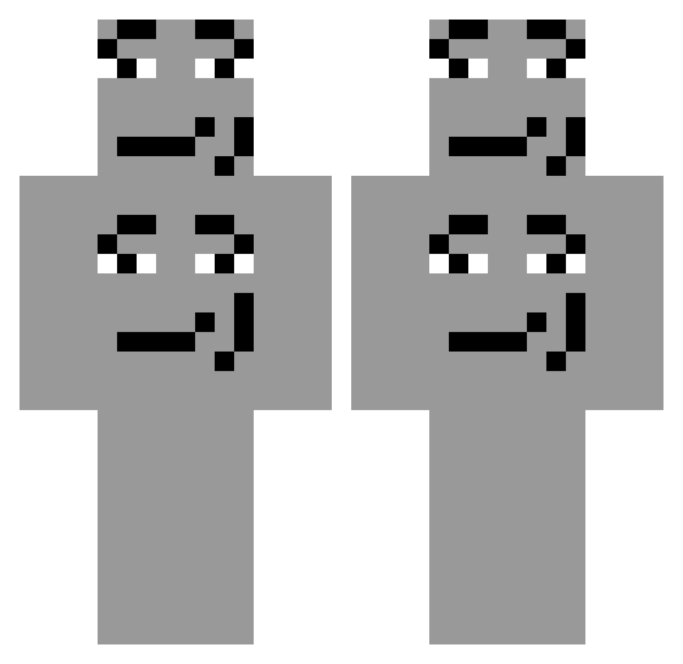 Reedny Minecraft skin, front and back view