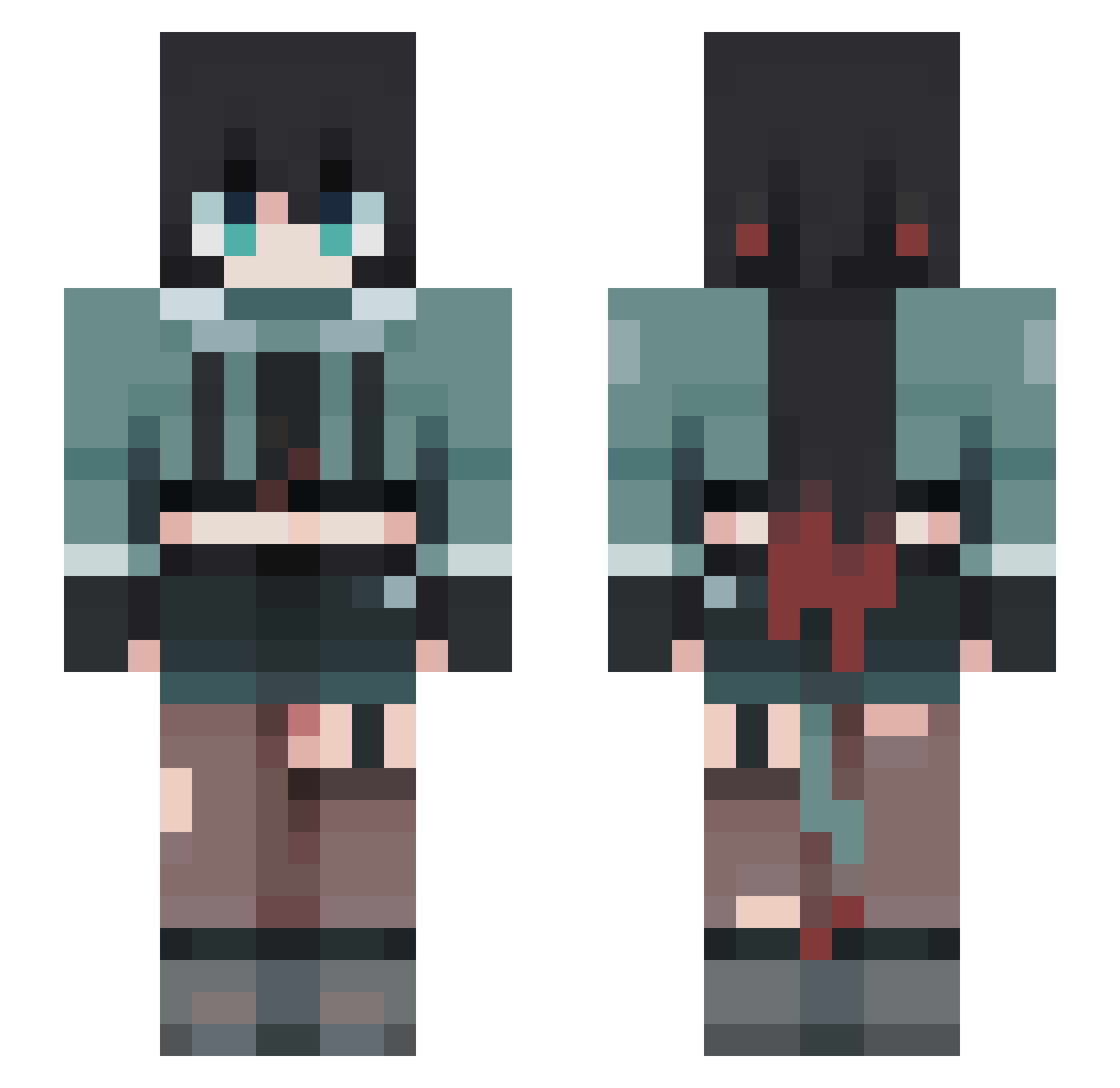 muchan111 Minecraft skin, front and back view