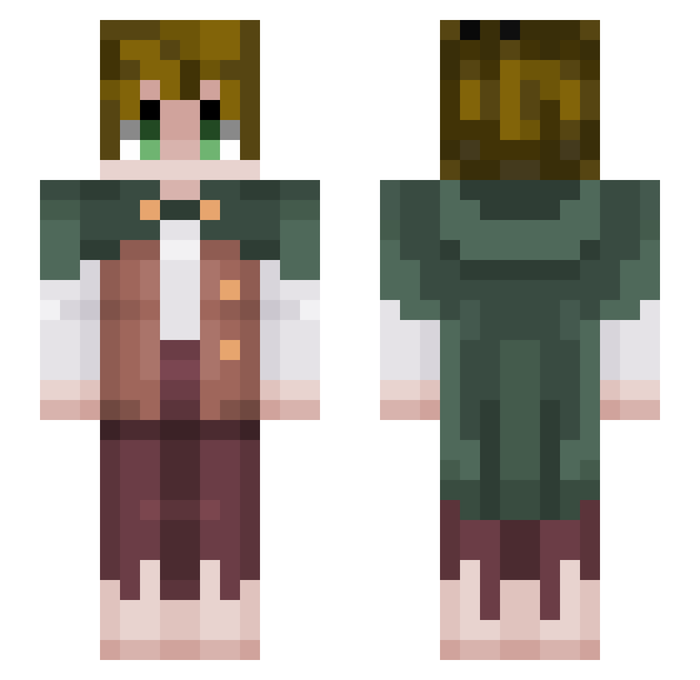 Courtepatte_ Minecraft skin, front and back view