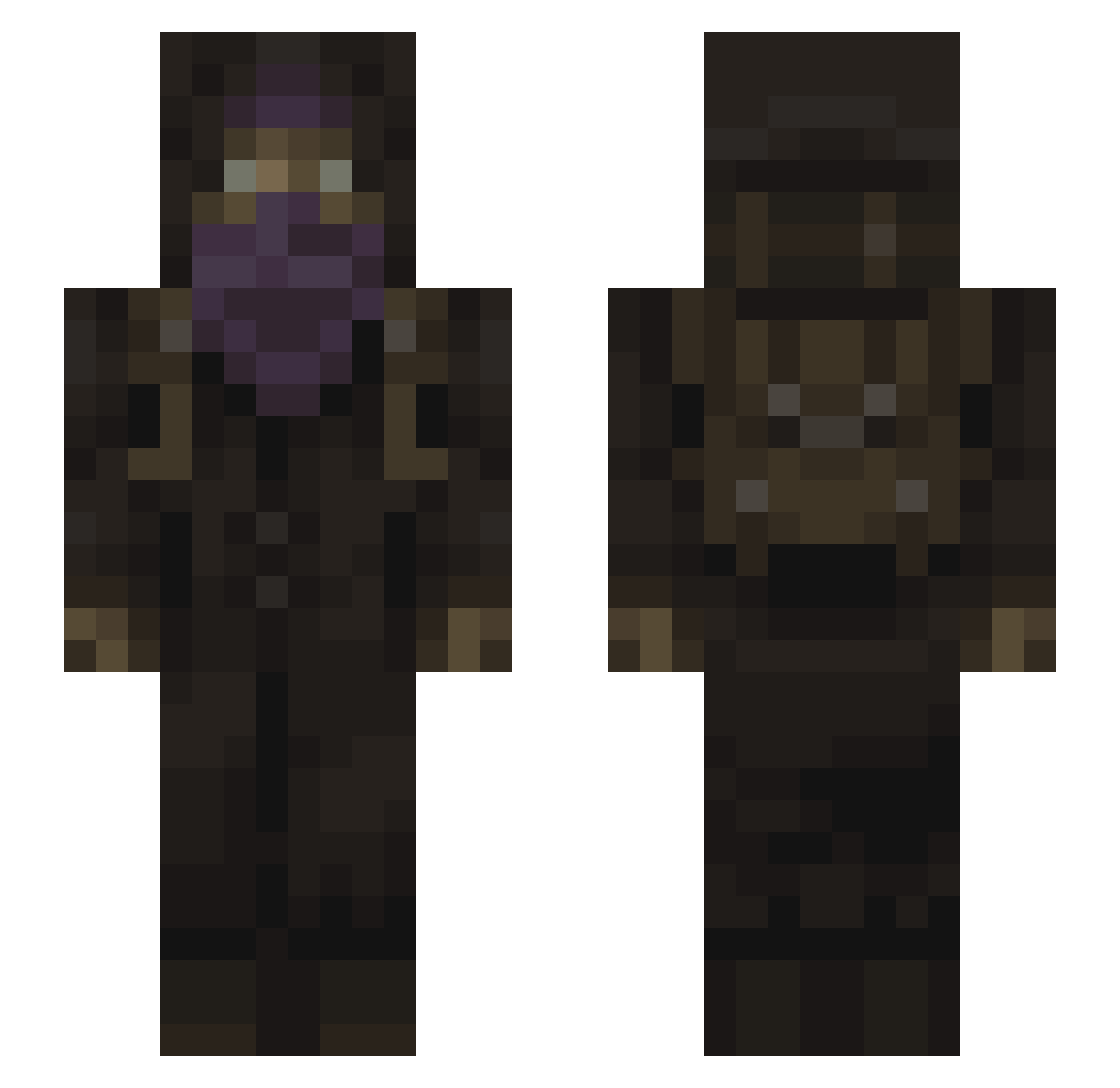 GhostinBoi Minecraft skin, front and back view