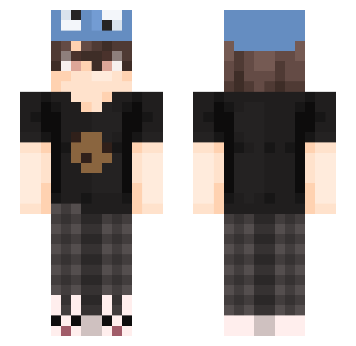 Marelecur Minecraft skin, front and back view