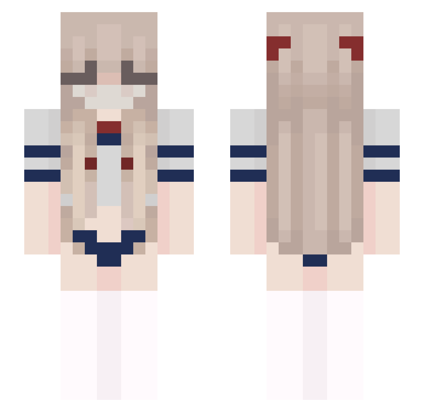 ohBWT Minecraft skin, front and back view