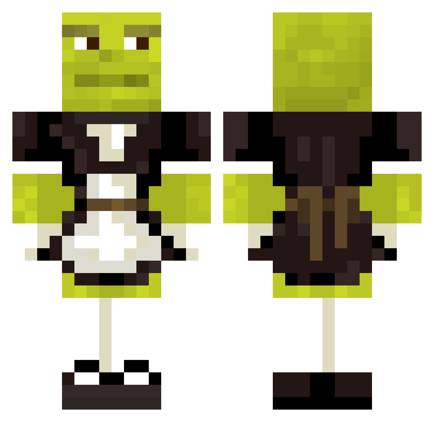 Tom02837 Minecraft skin, front and back view