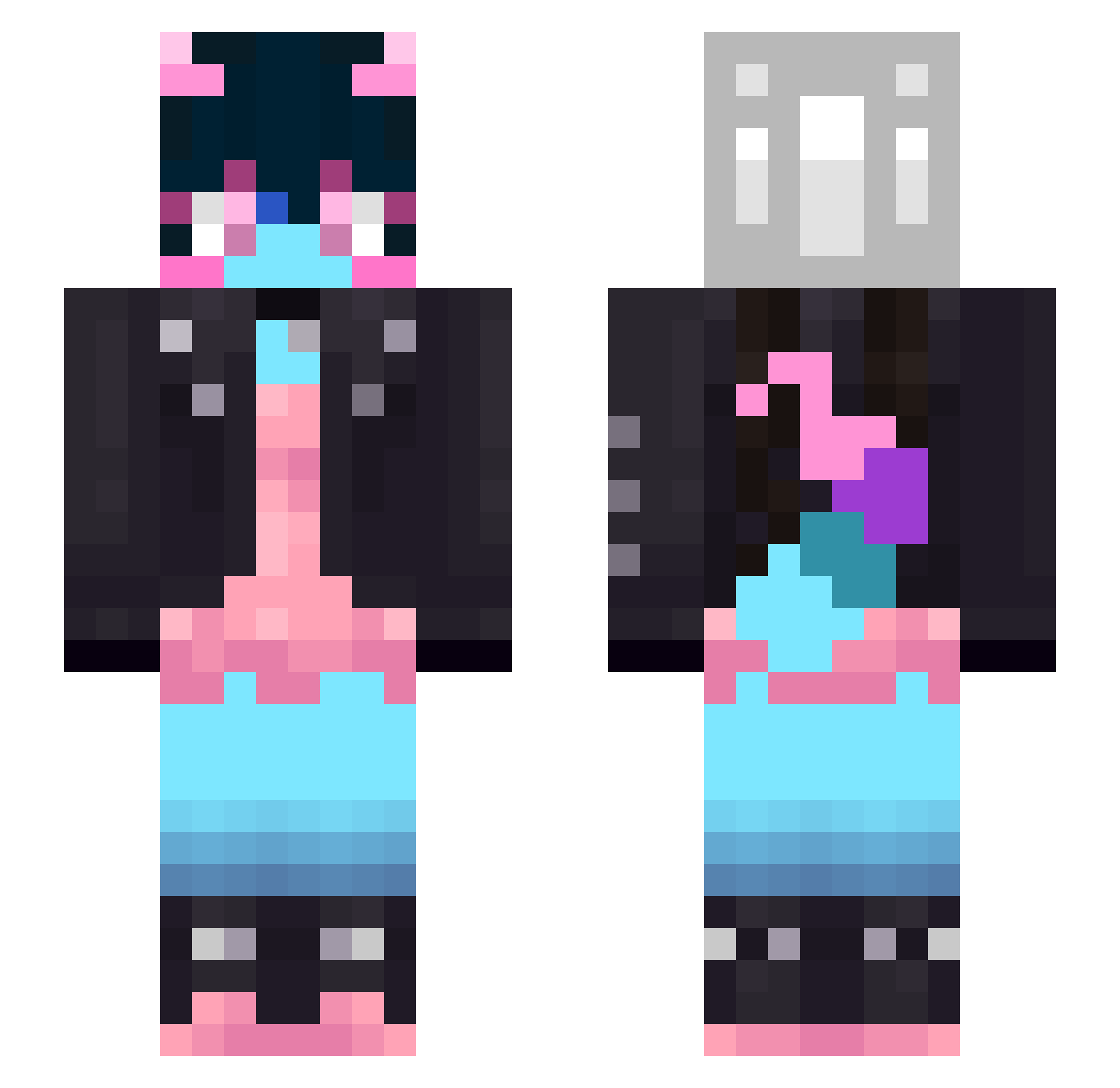 Pssoa Minecraft skin, front and back view