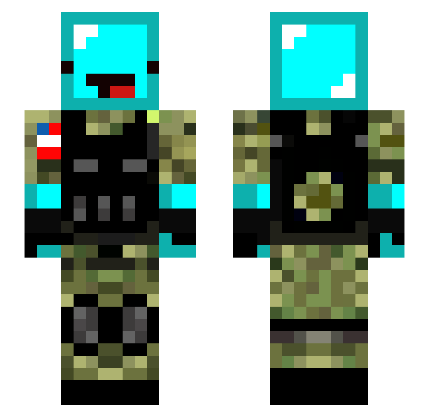 FoolBoy24 Minecraft skin, front and back view