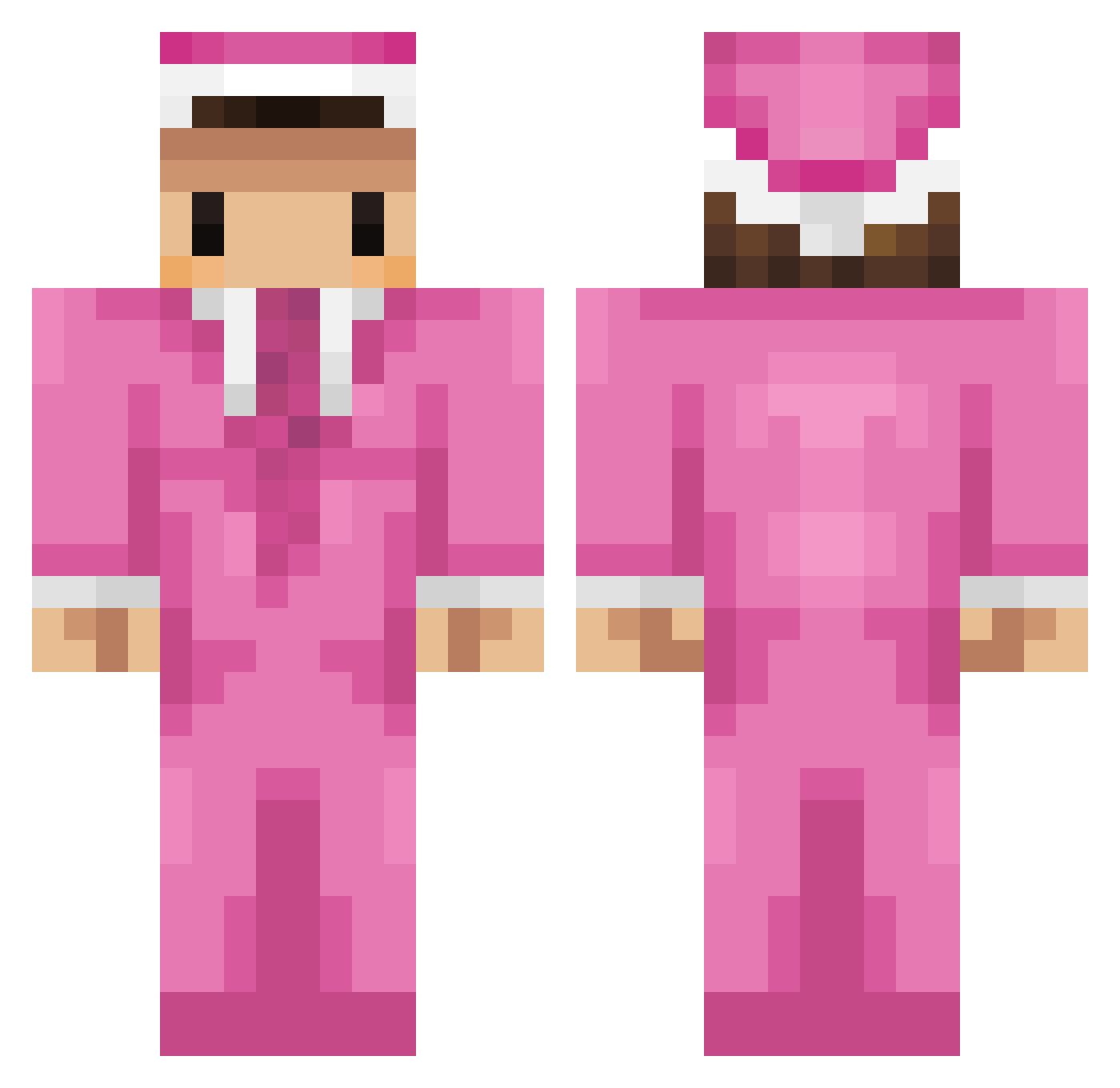 Speence Minecraft skin, front and back view