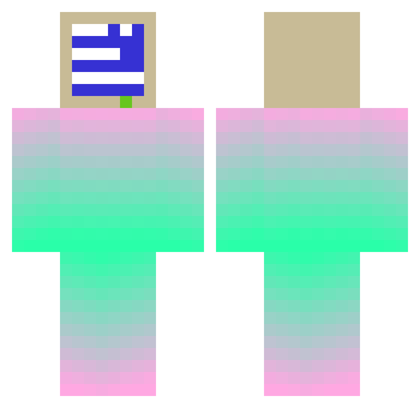 V0mjiRu Minecraft skin, front and back view