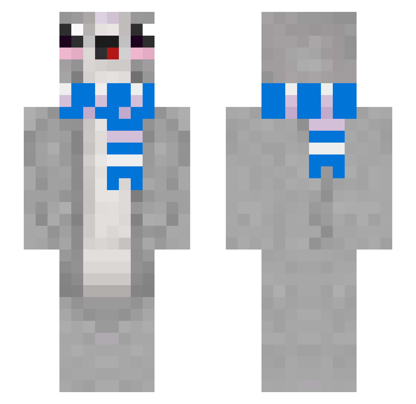 DopeyDays Minecraft skin, front and back view