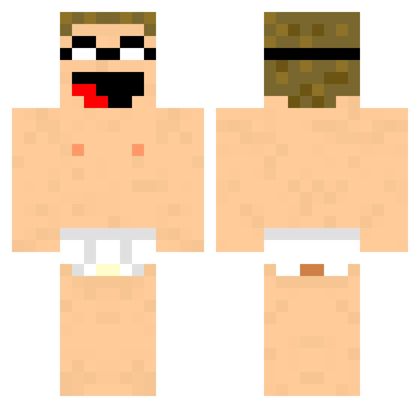 Organizms Minecraft skin, front and back view