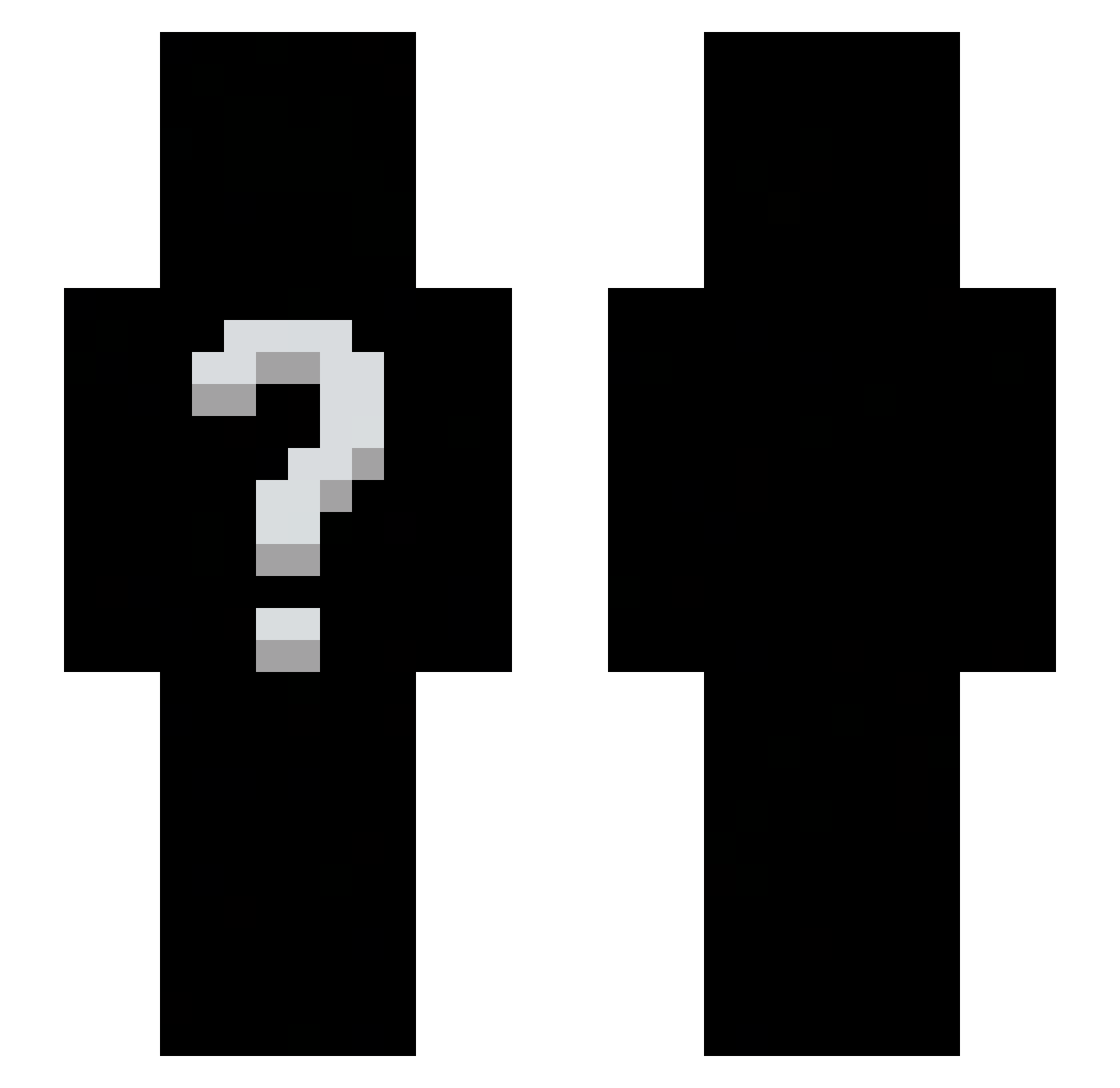 Angeelll Minecraft skin, front and back view