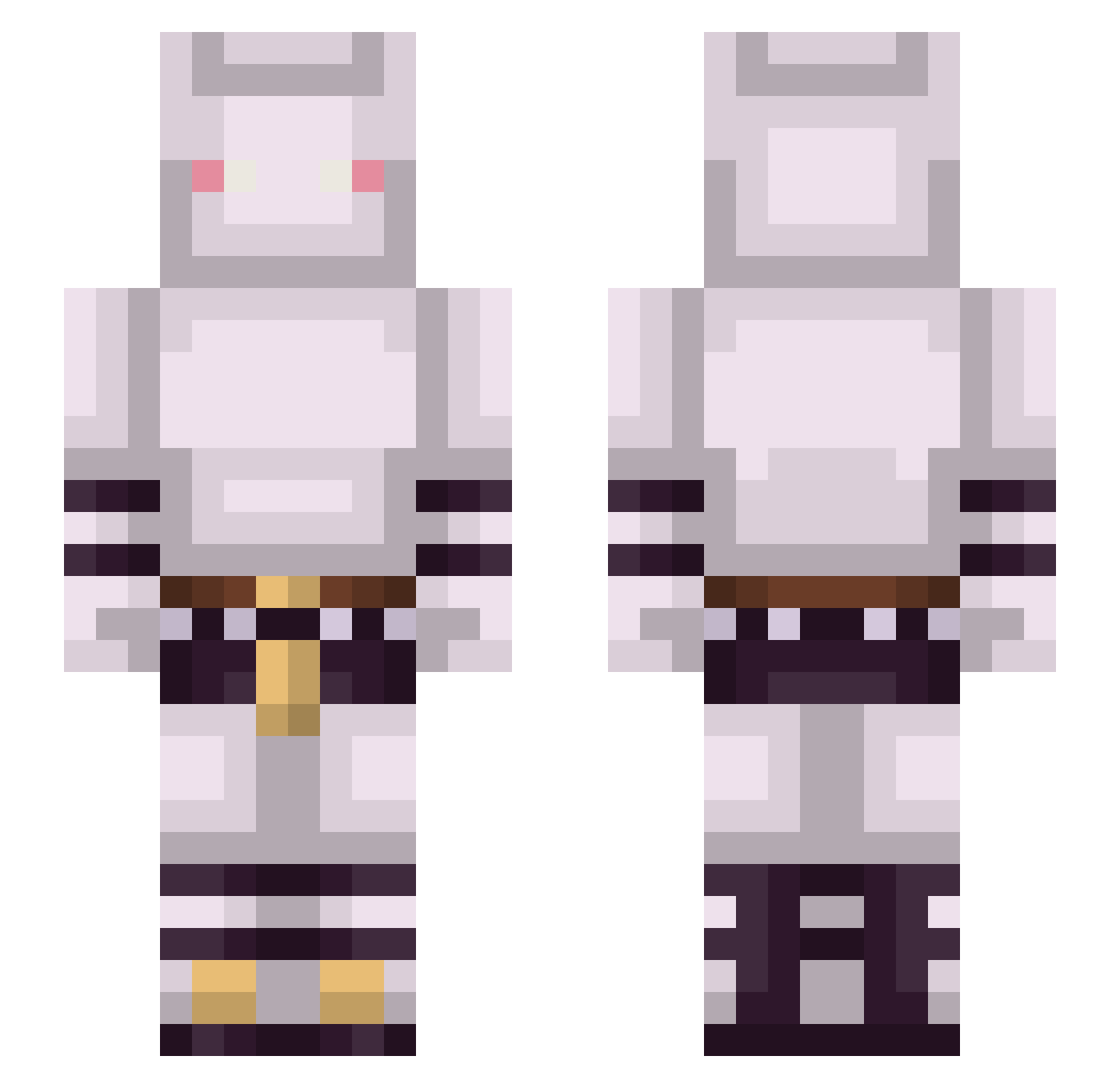 bzbm Minecraft skin, front and back view