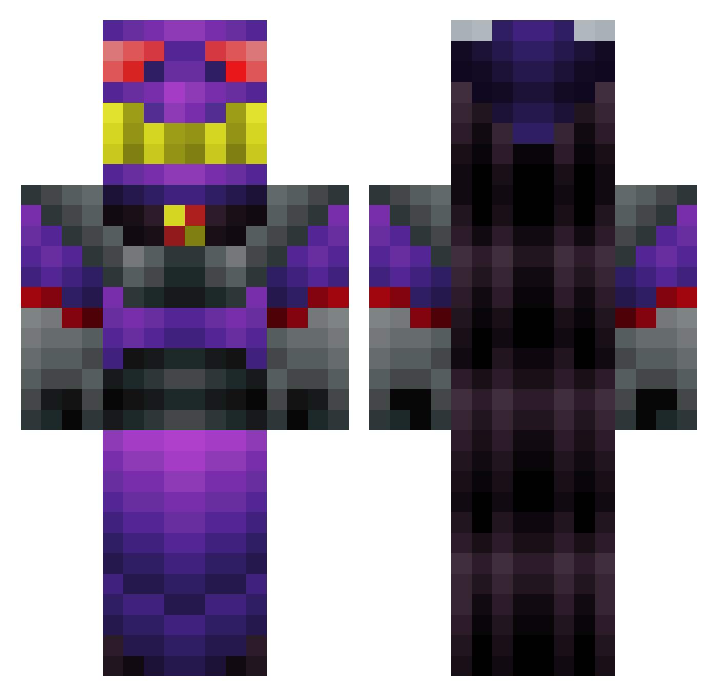 Zurg Minecraft skin, front and back view