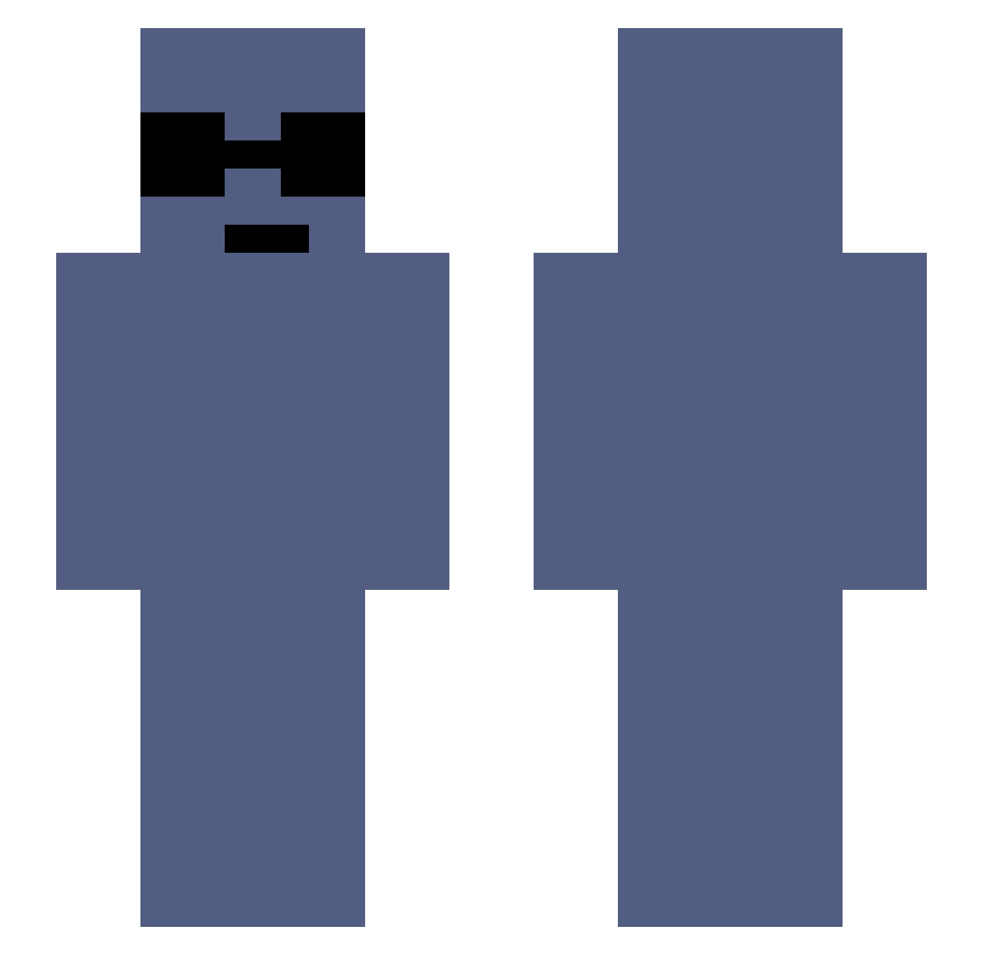 JoMo13 Minecraft skin, front and back view