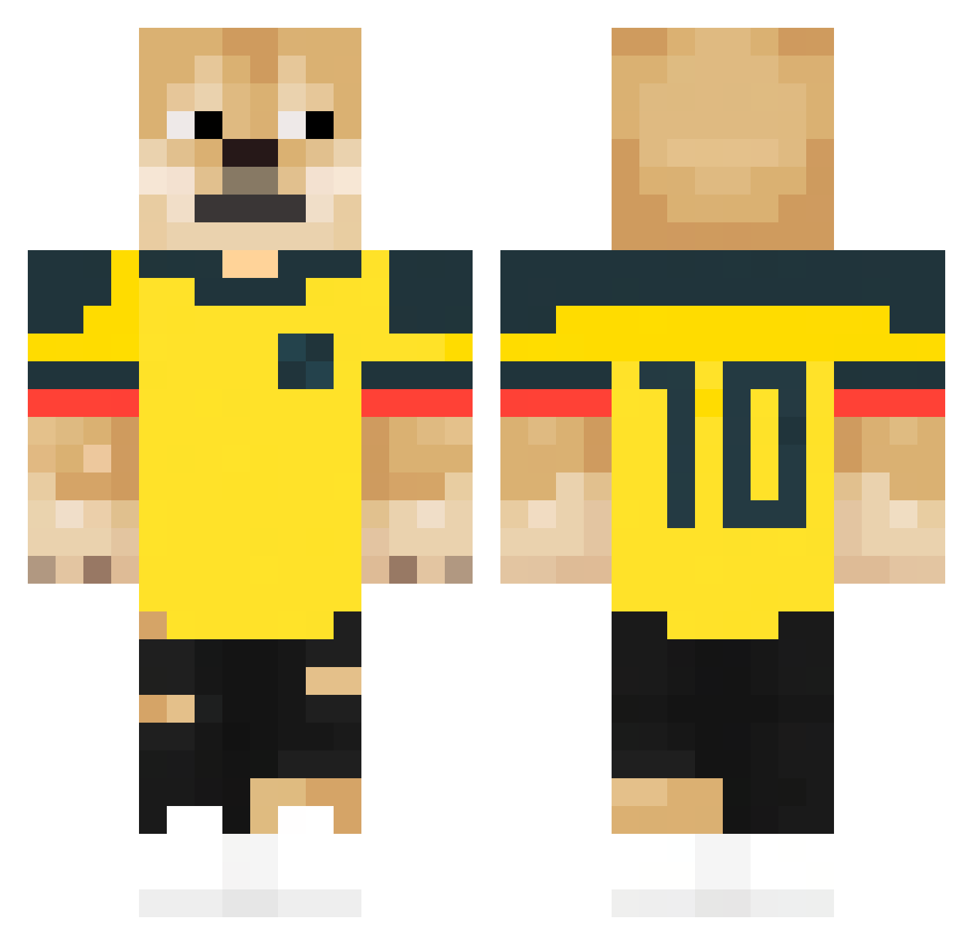 DogeSenior Minecraft skin, front and back view