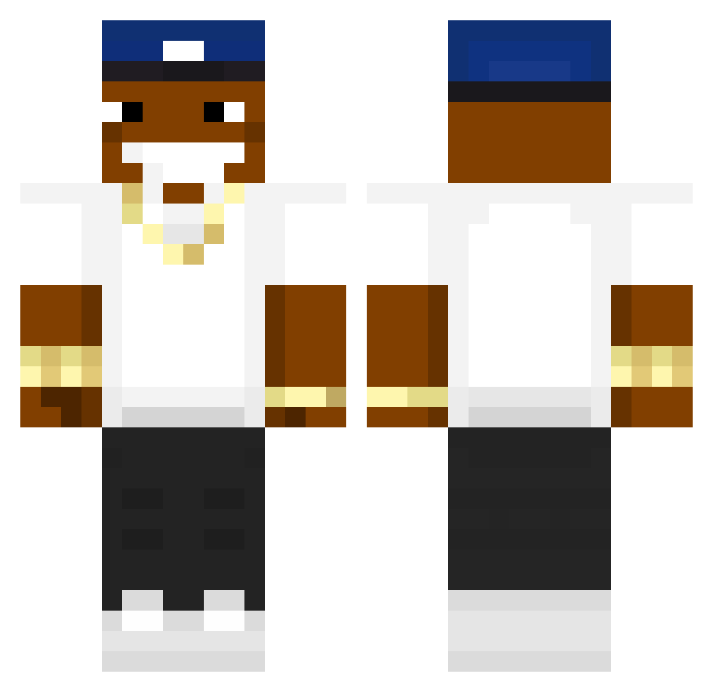 Supernoobenn Minecraft skin, front and back view