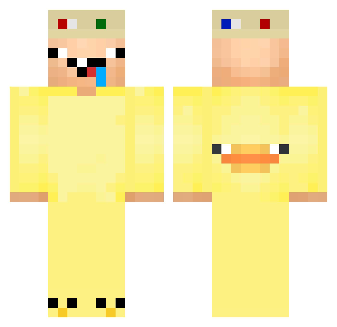YuhZokuYT Minecraft skin, front and back view