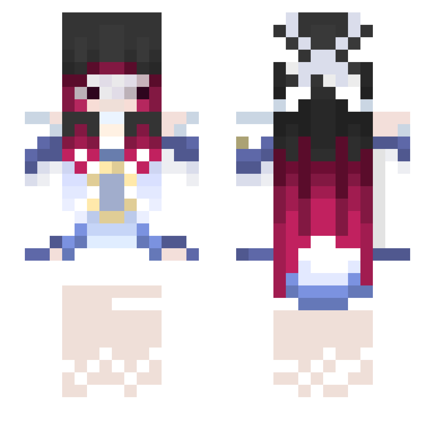 Bardbatos Minecraft skin, front and back view