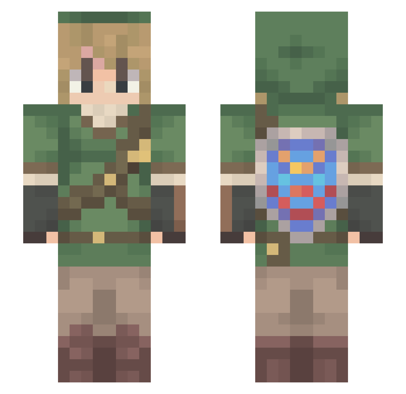 rVdio_ Minecraft skin, front and back view