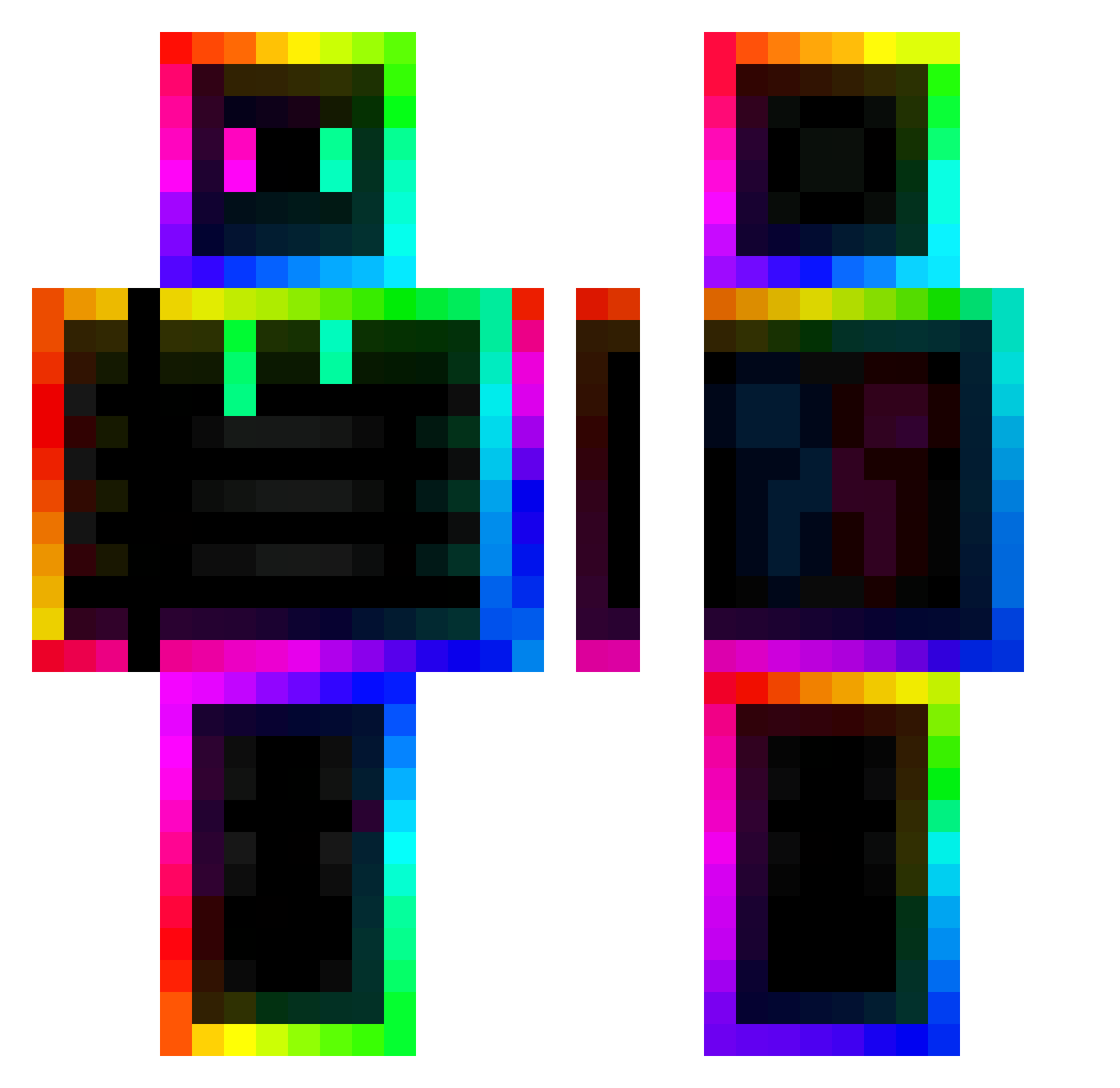 HorusEye_47 Minecraft skin, front and back view
