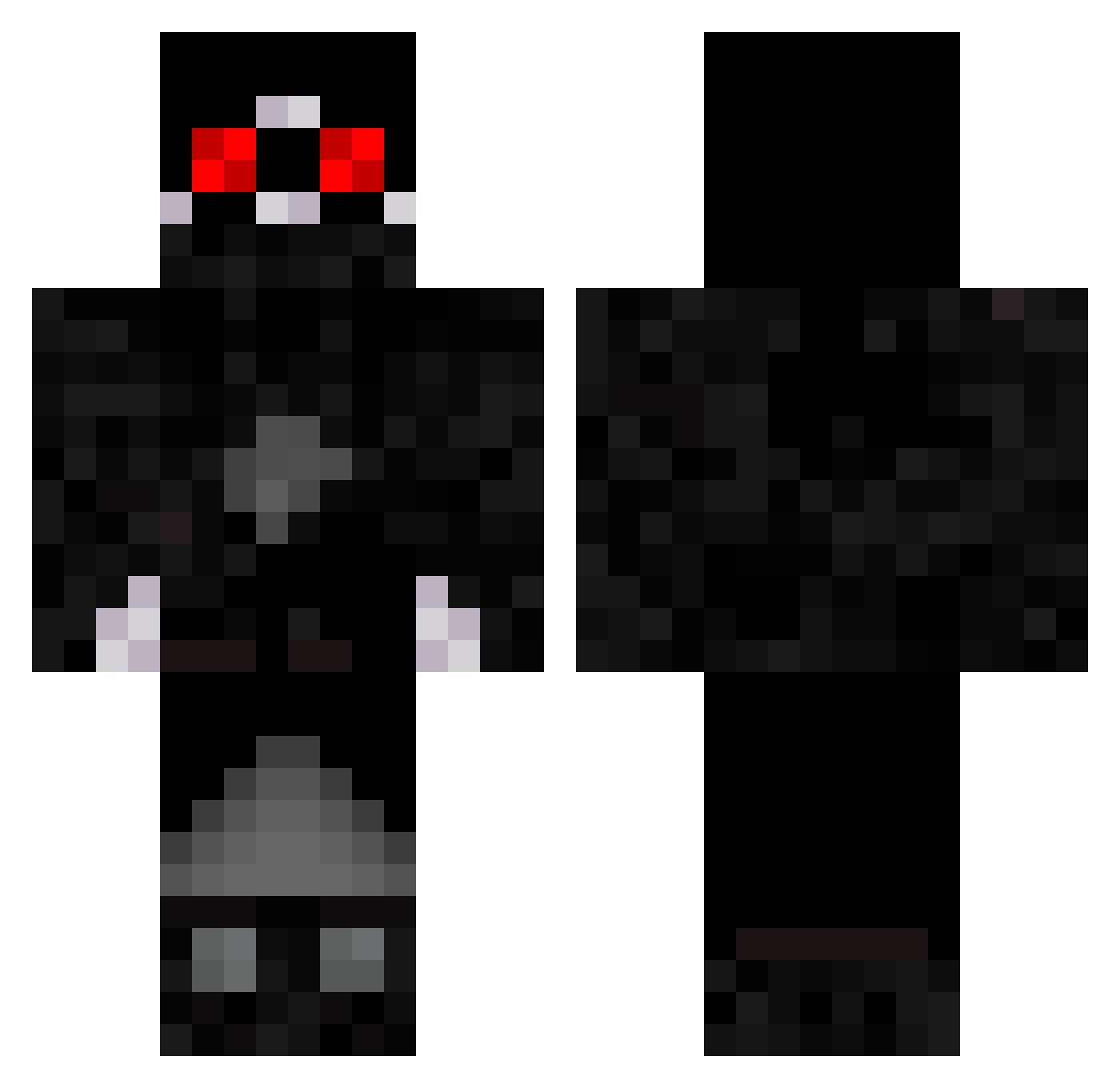 bounceman78 Minecraft skin, front and back view