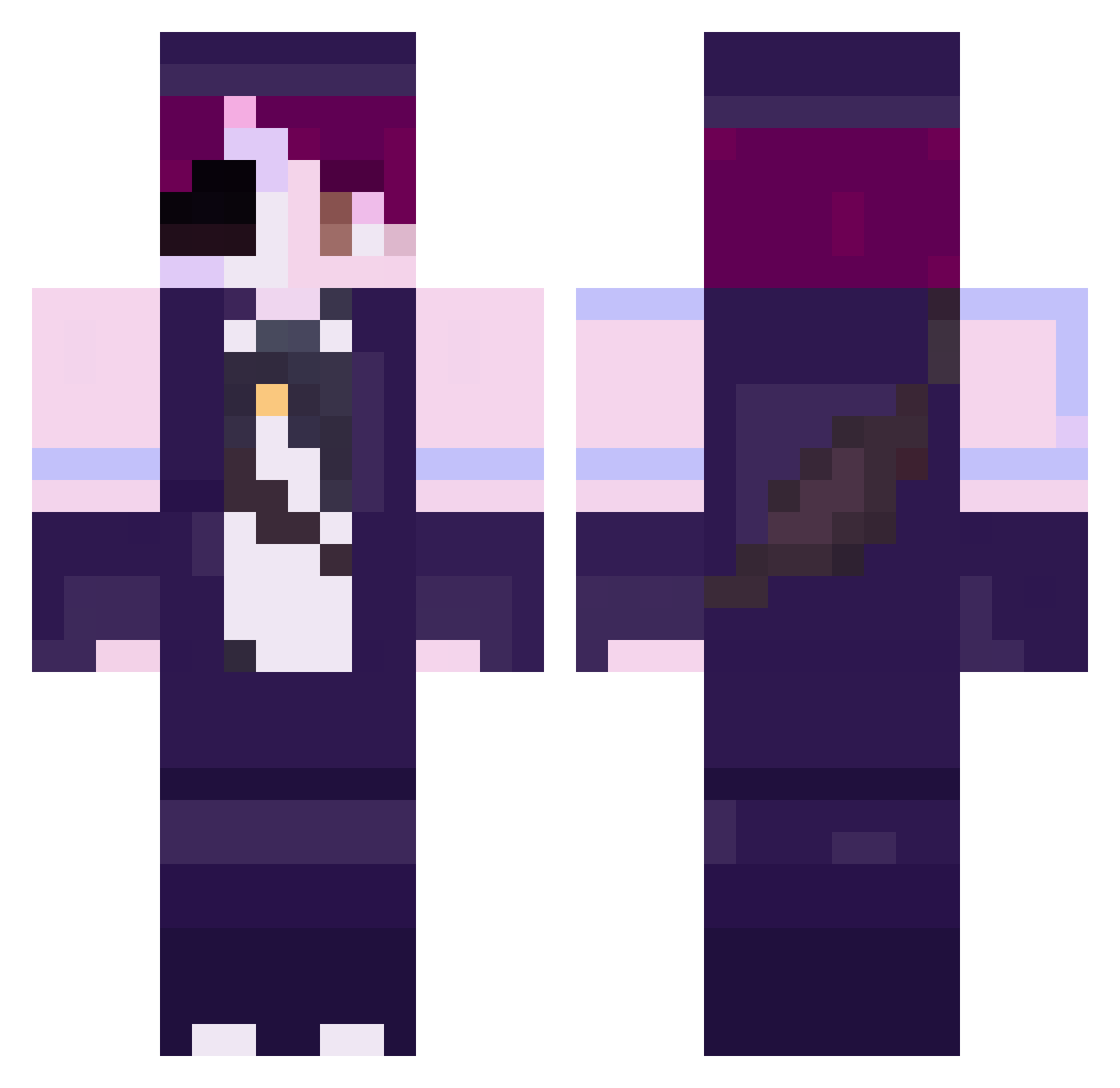 KhelMC Minecraft skin, front and back view