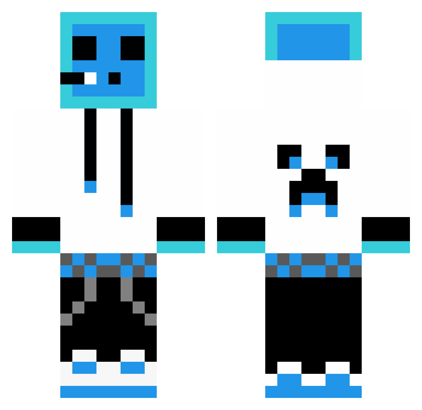 Prohack2256 Minecraft skin, front and back view