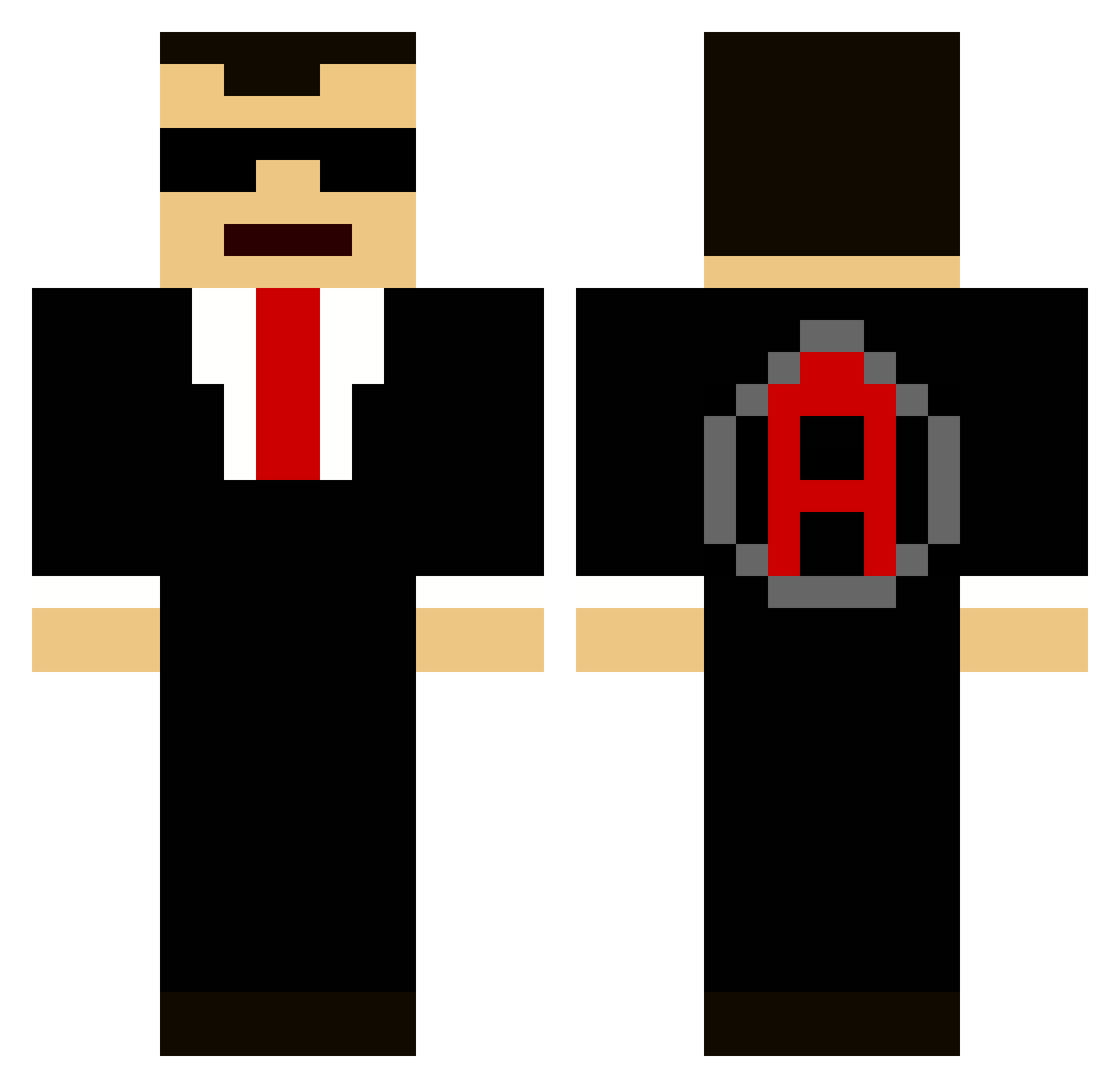 Badder Minecraft skin, front and back view