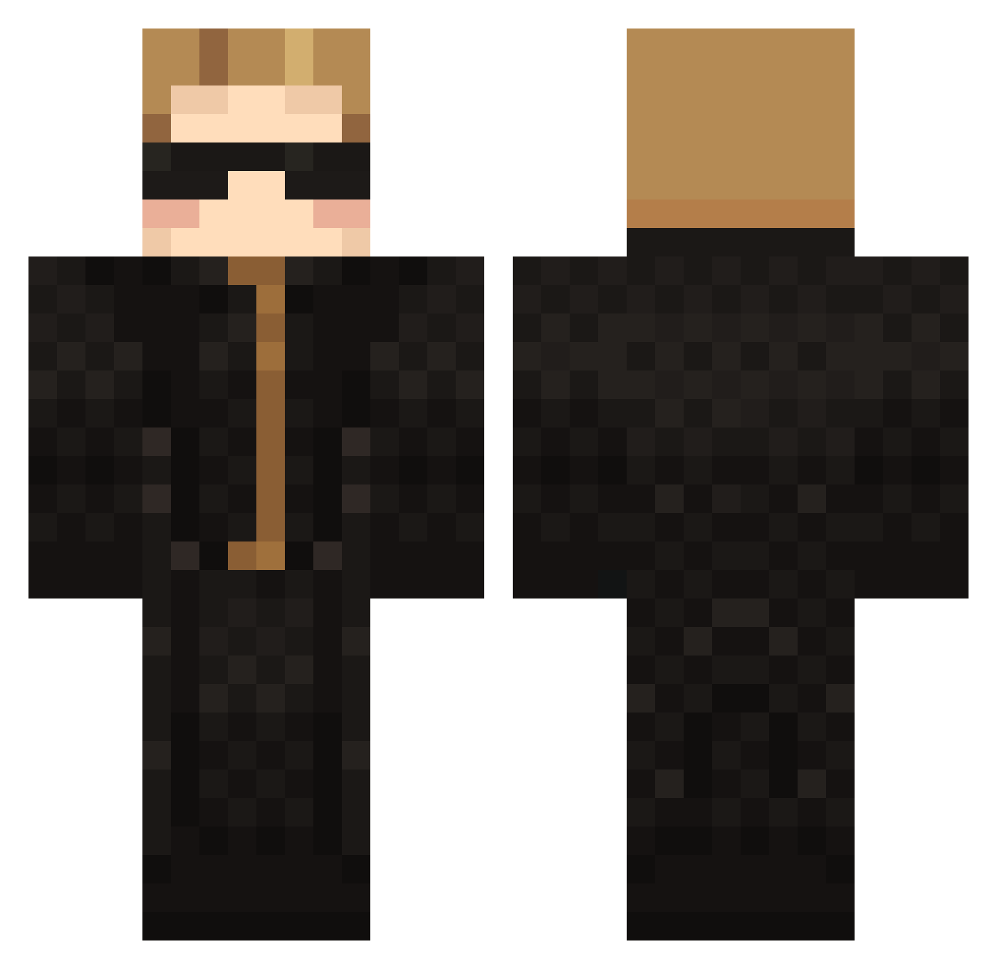 xxBeschteSaftxx Minecraft skin, front and back view