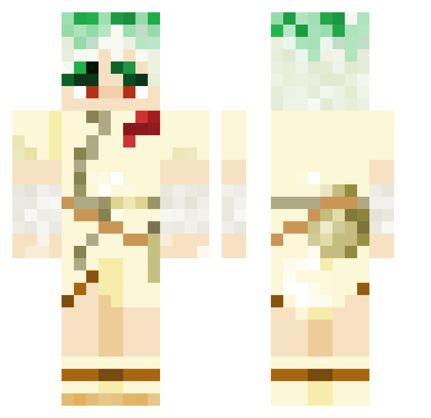 LukaMium Minecraft skin, front and back view