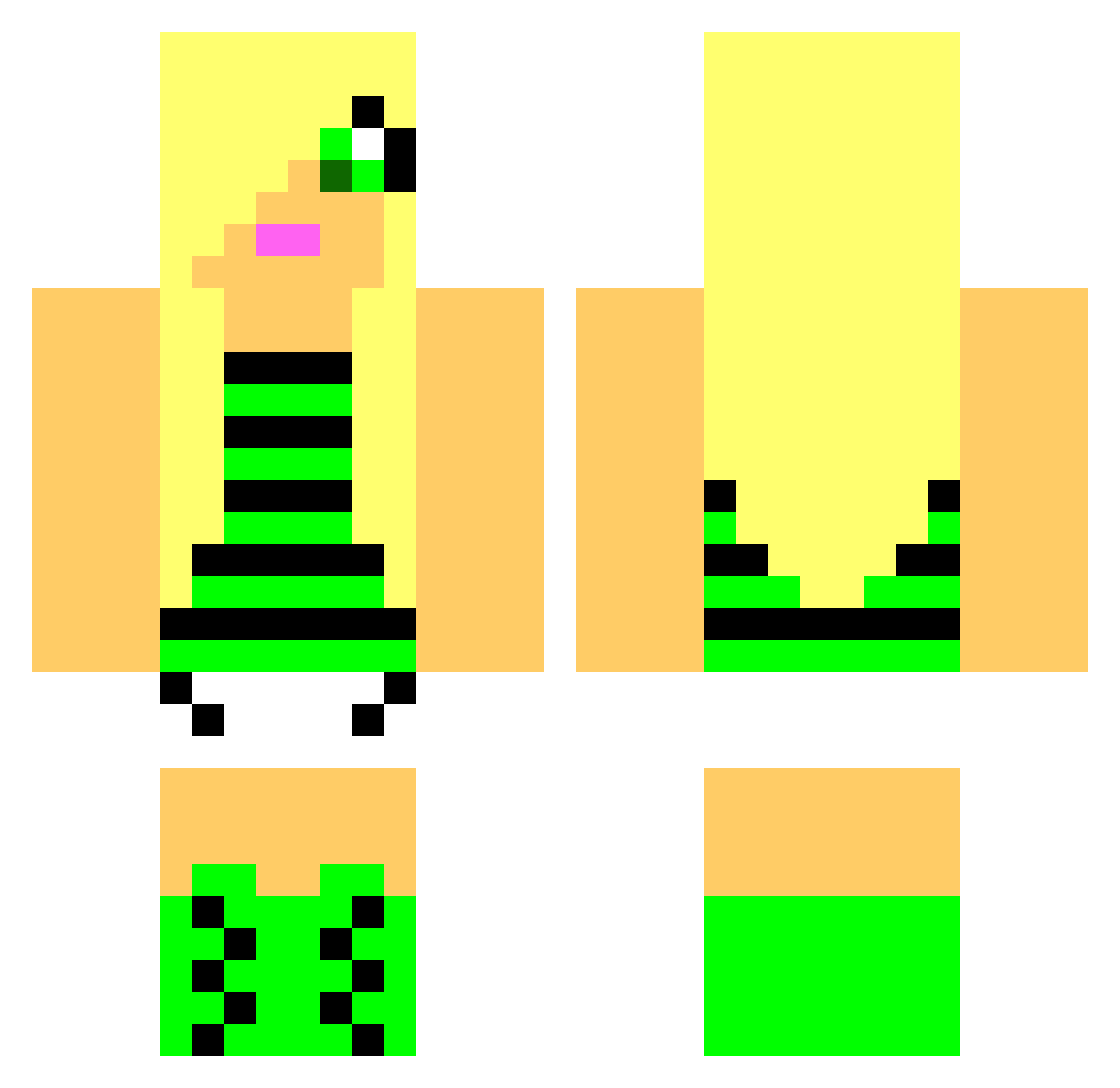 YourFaveNinja Minecraft skin, front and back view