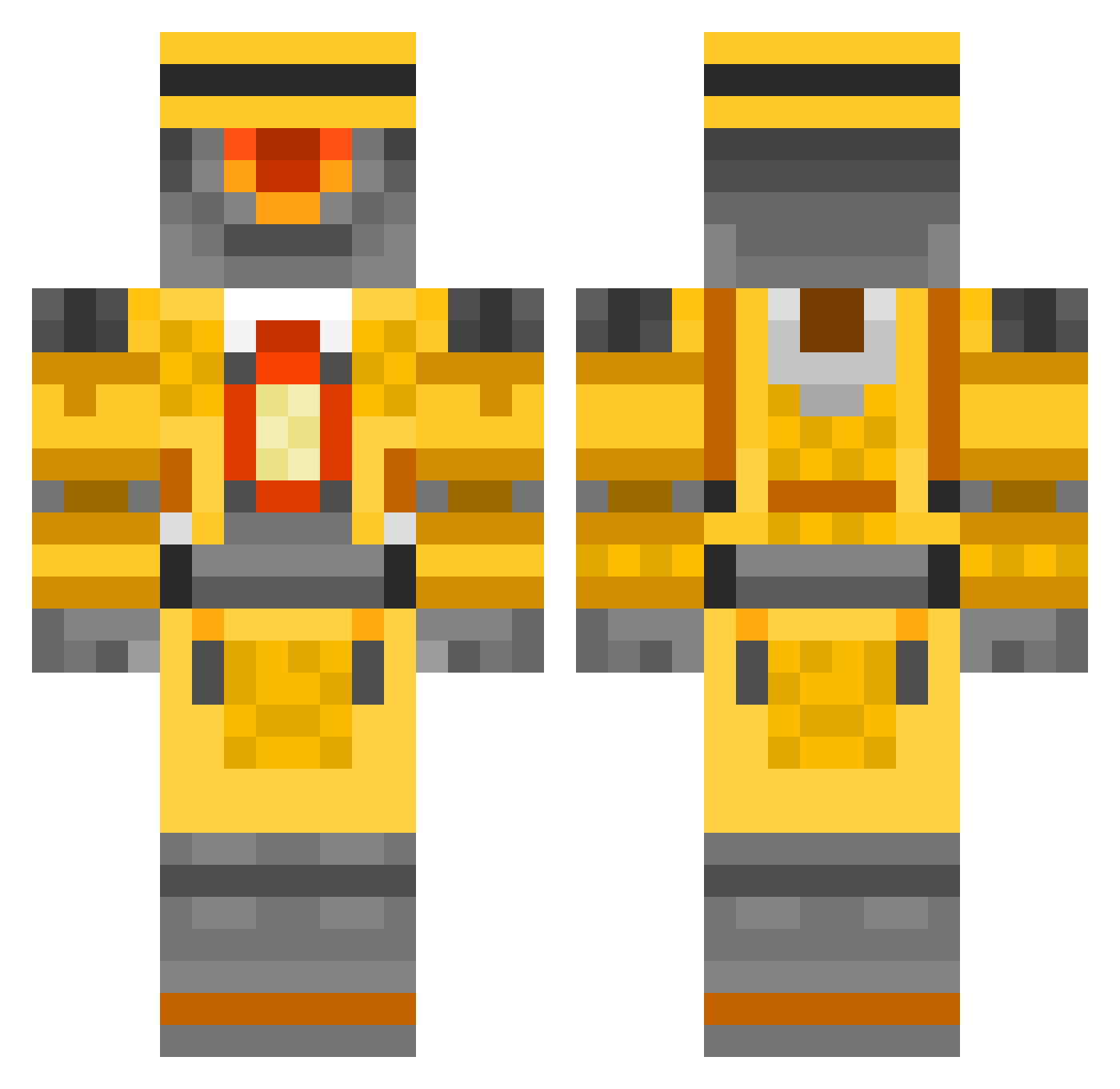 Devntt Minecraft skin, front and back view