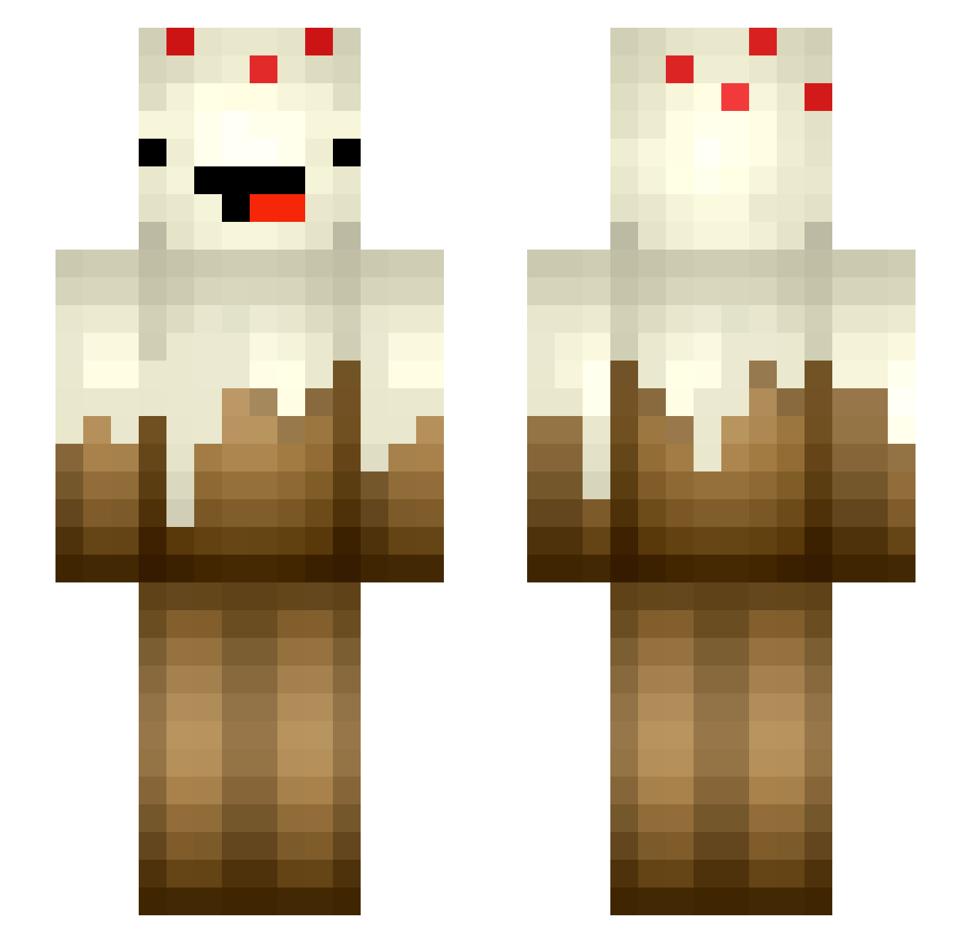 GodBread Minecraft skin, front and back view