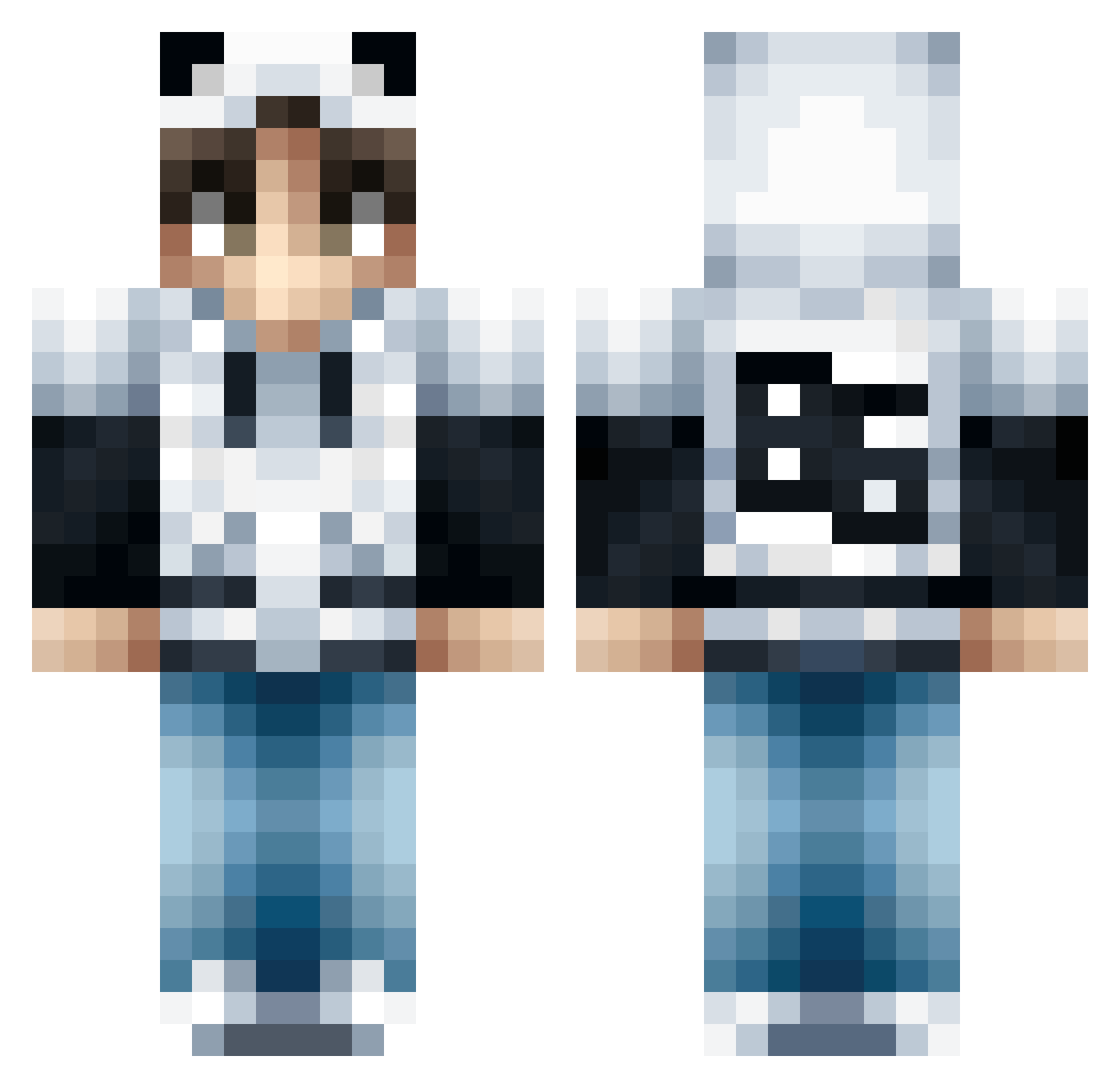 Halieen Minecraft skin, front and back view