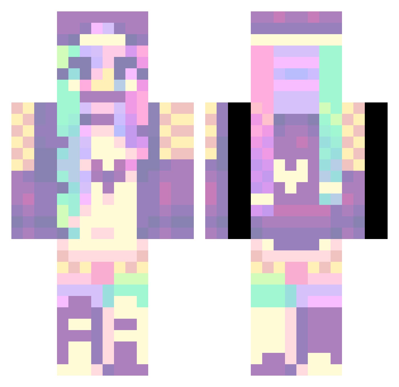 PuppyGirlFaye Minecraft skin, front and back view