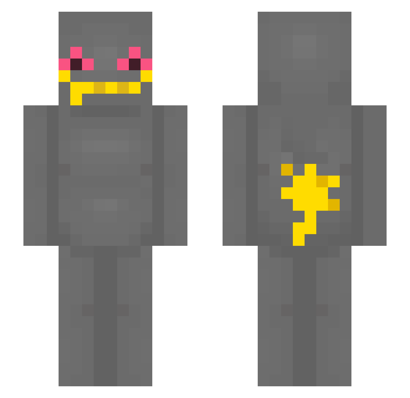 Snibunna Minecraft skin, front and back view