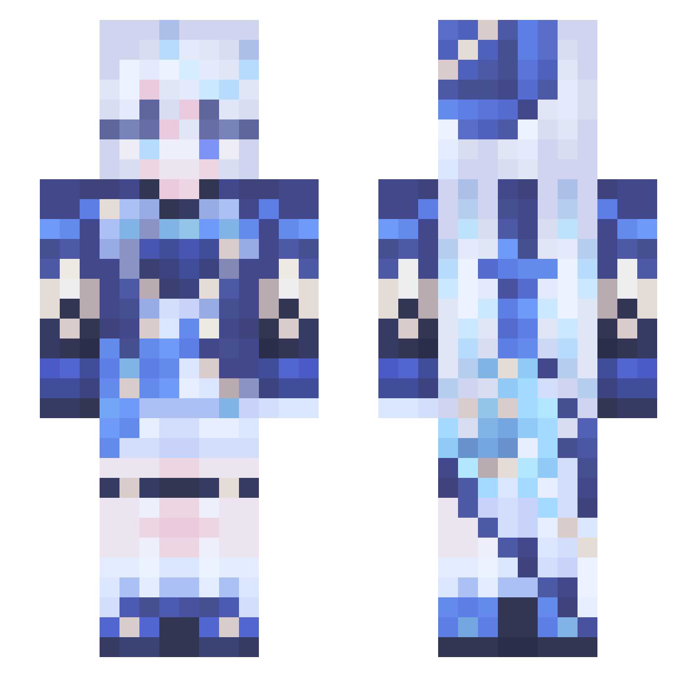 likuha Minecraft skin, front and back view